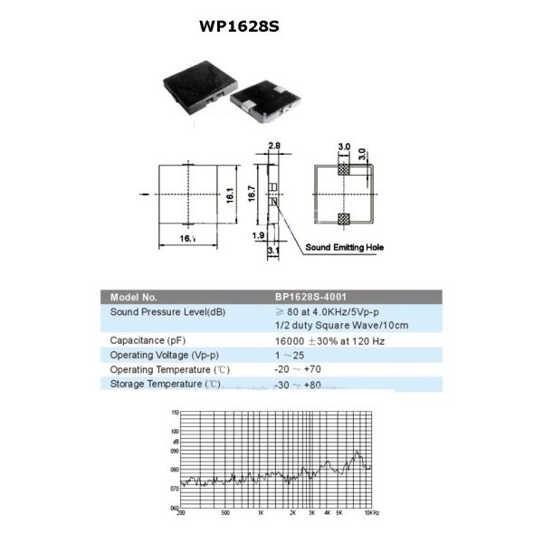 Surface Mount Open Door Alarm Buzzer / Loud Piezo Buzzer For Print Machine