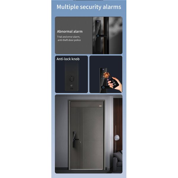 Camera Viewer Lock Tuya APP Intercom Biometric Fingerprint Smart Digital Door Lock