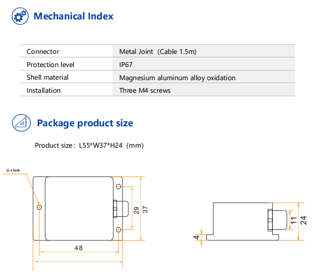 BWL317S Modbus Single-Axis Inclinometer Tiltmeter RS232/RS485/TTL