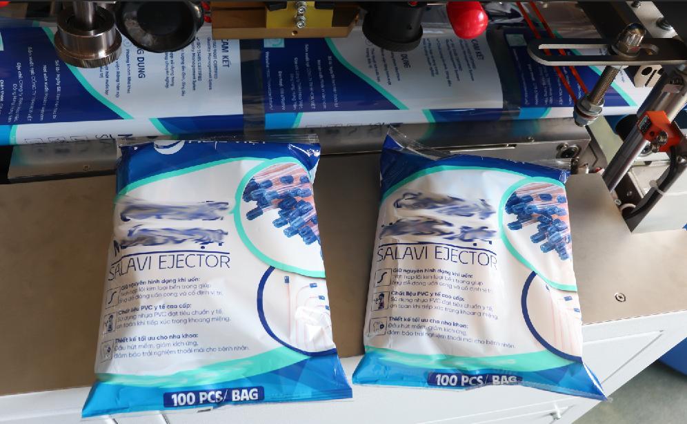 100 PCs Bag Saliva Ejectors Automatic Counting Packaging Line Compatible To Link With the Capping Machine