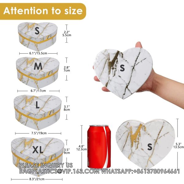 Heart Shaped Flower Boxes For Arrangements Set Of 4 Floral Gift Boxes For Bridesmaid, Proposal packaging boxes