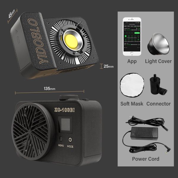Dual-color handheld COB fill light soft light device 7500k with battery use camera accessories