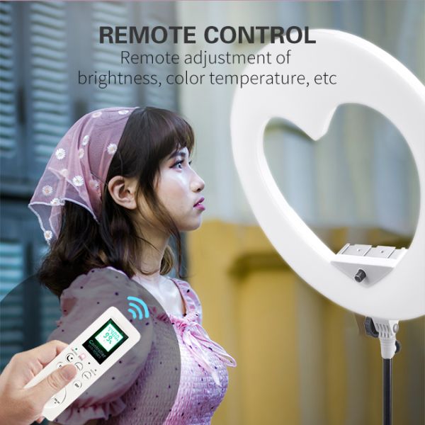 96W 18inch Heart Shaped Led Ring Light Wireless Remote Selfie Makeup Ring Light 18'' Tiktok Youtube Video Photography