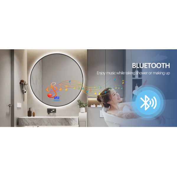 Aluminium Alloy Framed Round Bathroom Mirror With Back Light