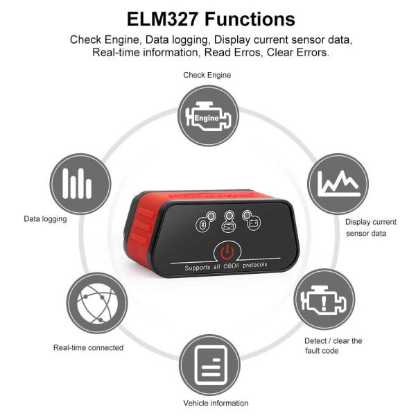 CE Elm327 Android Car Scanner Bluetooth Autel Bosch Ancel Obd2 Diagnostic Machine