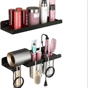 Quality Salon Hair Styling Accessories Organizer Rack Hair Dryer Holder Wall Mount for Bathroom Shelf for sale