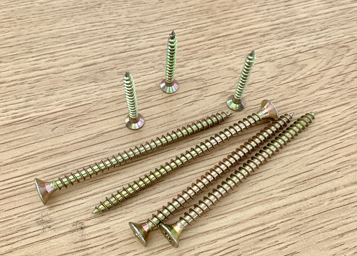 Double Countersunk Head Pozi Drive Full Thread Multi Purpose Screws Yellow Zinc Plated