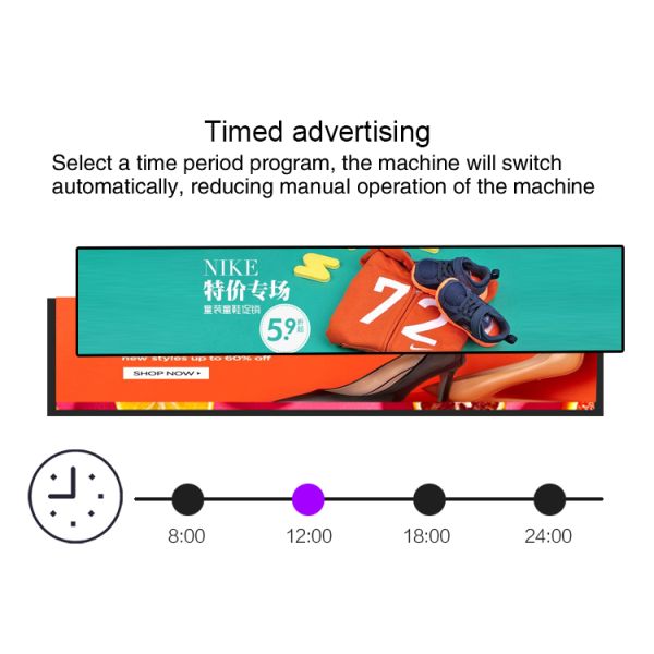 Windows Hang Bar Type Lcd Stretch Screen With 4K And Media Player