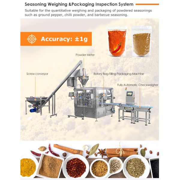 0.8L Spices Powder Multihead Weigher with PLC Control System