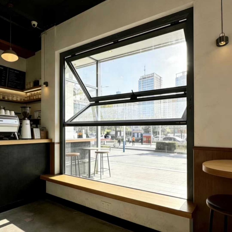 Aluminum Alloy Vertical Fold Window Thermal Insulation Double Glass Windproof Soundproof Bifold Window for Hotel Outdoor Use