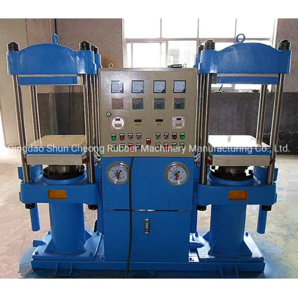 0.5MN Total Pressure Hydraulic Vulcanizing Press with PLC Control System and Column Structure