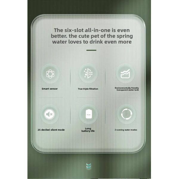 Automatic Cat Water Dispenser Wireless Charging Rechargeable Intelligent Induction Live Water Filtration Unplugged Solid