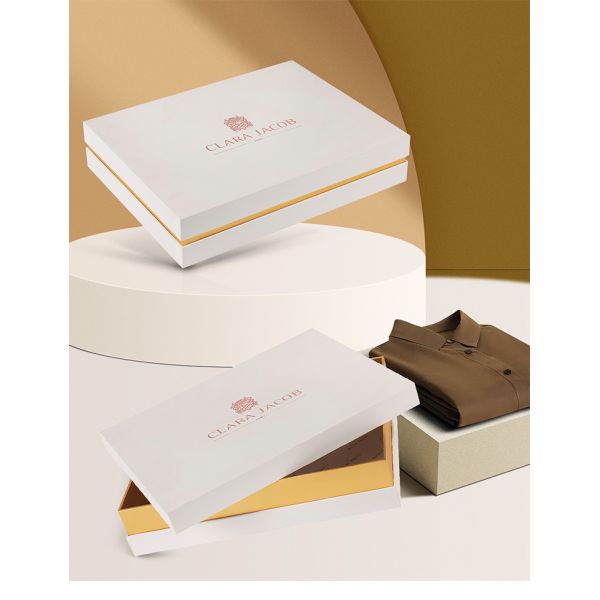 Rigid Cardboard Custom Apparel Boxes Lid And Base Men T Shirt Recyclable
