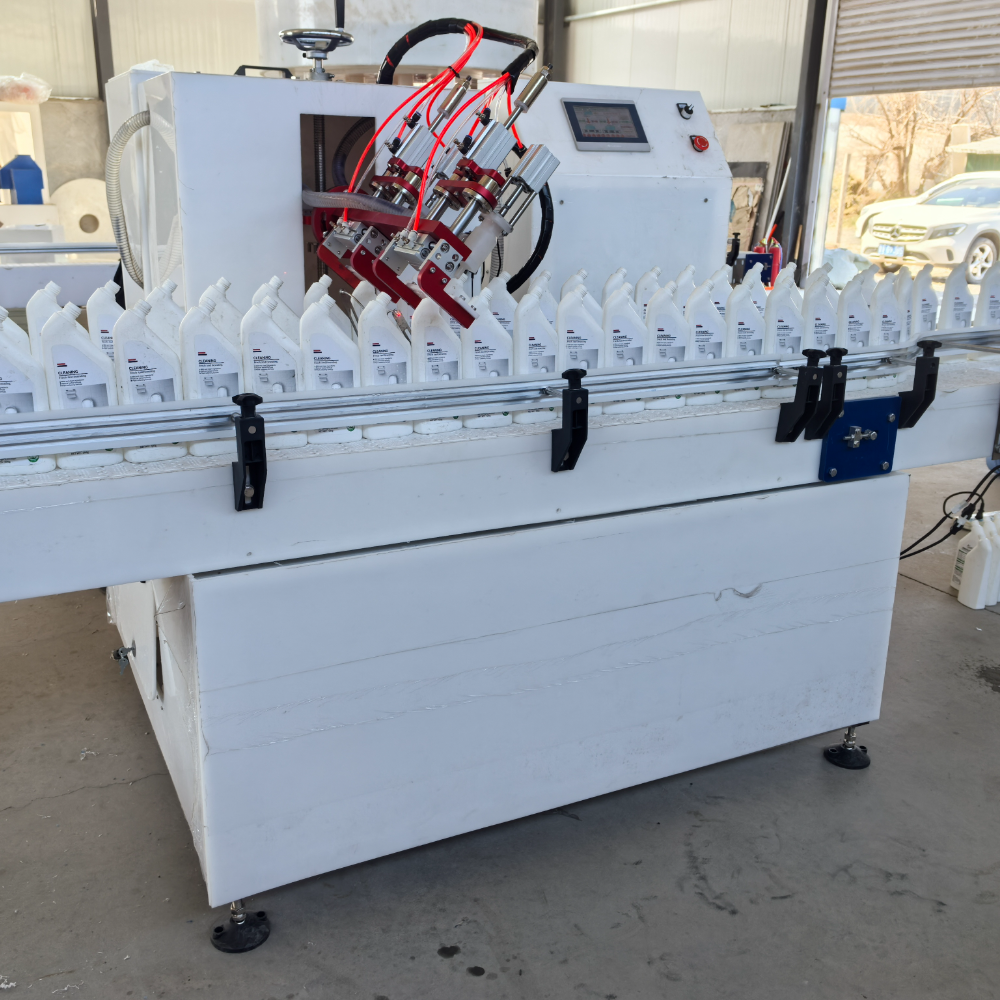 Full Auto Viscous Material Pumb Detergent Automatic Detergent Corrosive Liquid Filling Machine with Conveyor