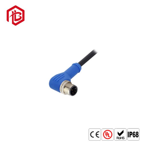 IP67 waterproof D code male aviation cable M12 connector 4 pin