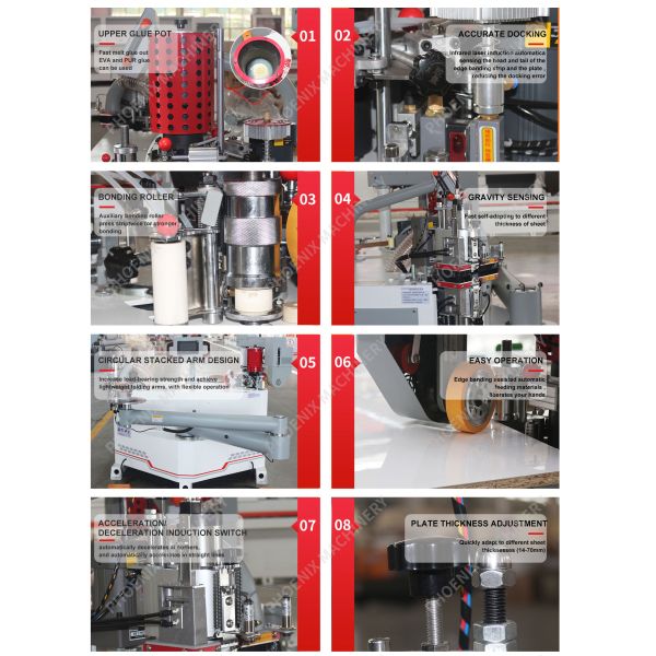 Corner Trimming Function KN-700-3 Fully Automatic Through Feed Edge Banding Machine
