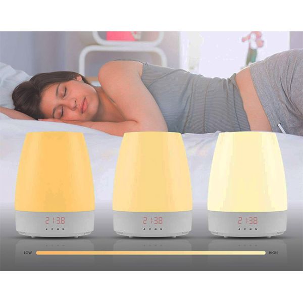 Wakeup Night Light Alarm Clock Touch Sensor Control With 3 Brightness Level