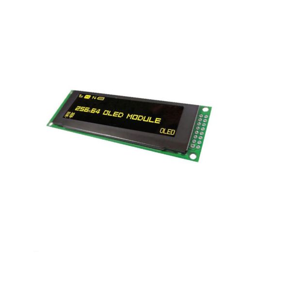 2.8 inch blue/yellow PMOLED display with PCBA 256*64 dots SPI interface driving IC SSD1322