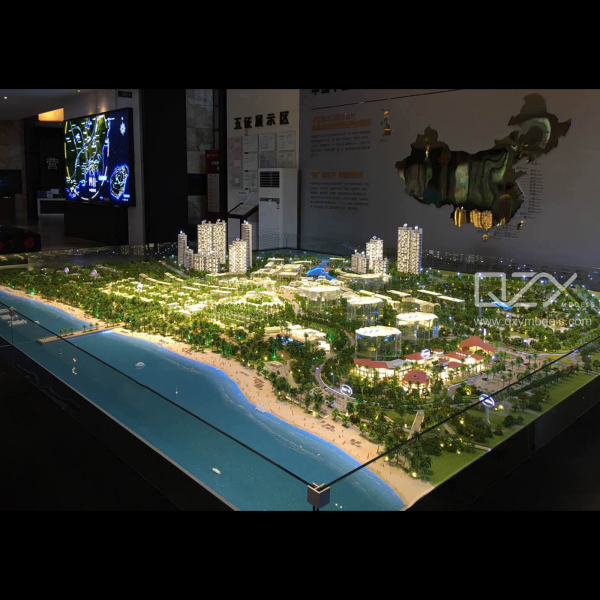 10m×10m Masterplan Model for 10sq.km Peninsula Development | Custom Resort Modelling Service from QZYMODELS