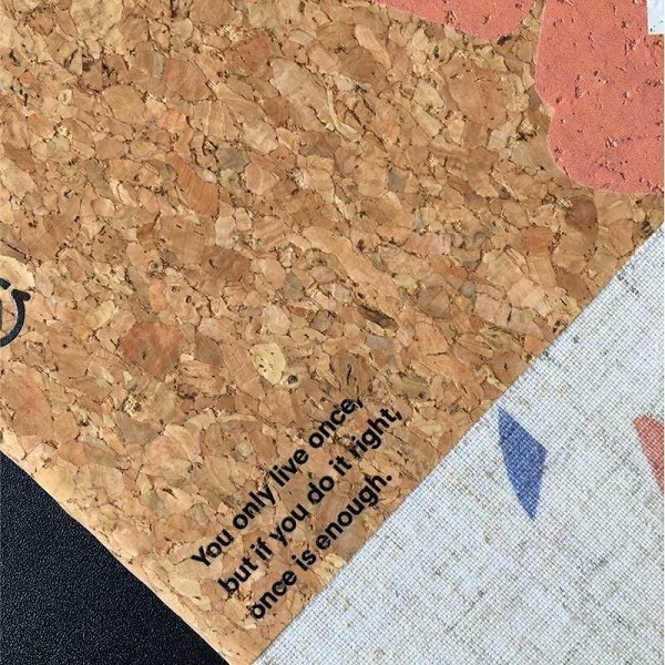 Eco-Friendly Cork Cover Notebook With Printed Fabric Patchwork And Quotes