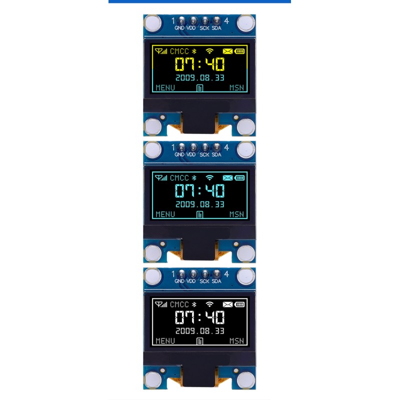 OLED0.96 White Light LCD Screen 128X64 SSD1315 IIC Interface 4-PIN Module Small Screen