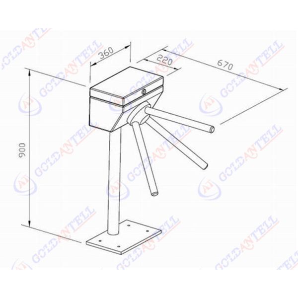 Bus station three arm gate tripod turnstile for Intelligent flow control