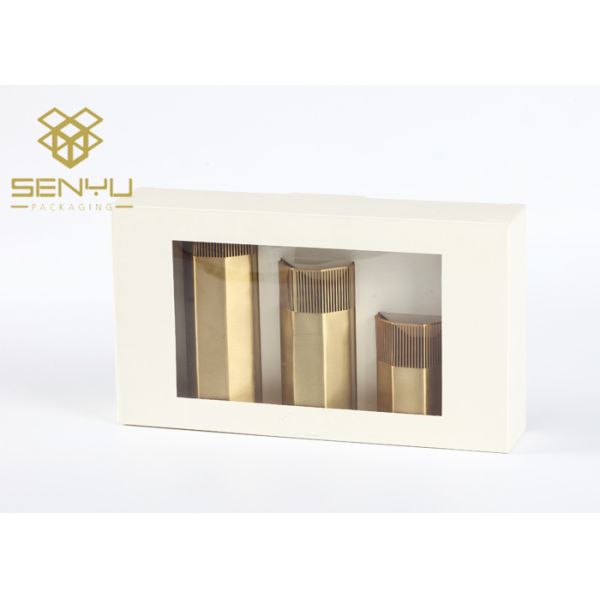 Square 350g Paper Packaging Box With Clear Window Matt Lamination Surface