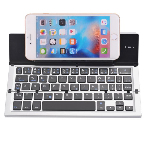 Folding Keyboard Portable Foldable Wireless Bluetooth Keyboard Aluminum Alloy Housing for iPhone,iPad,Tablet,Laptops