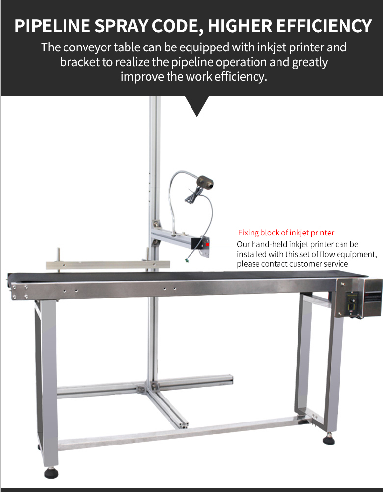 1.5m Length SS Body Material Conveyor Belt Table for Semi-automatic Production Line