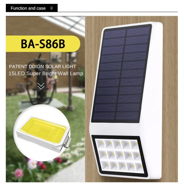Solar Powered LED Wall Lamp Solar Microwave Radar Sensing With Waterproof