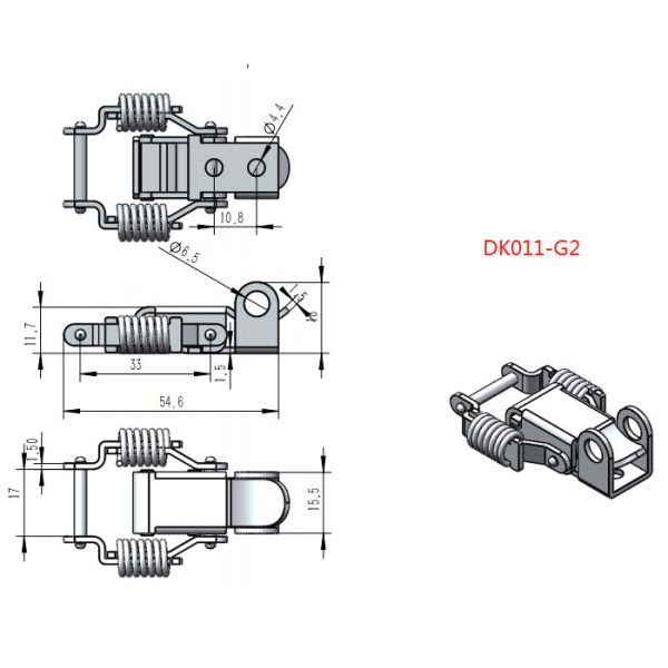Shockproof 304 Spring Damping Draw Latches Spring Loaded Toggle Latch