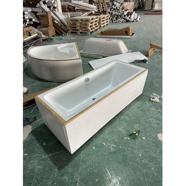 Customization Left Corner Acrylic Bathtub with Separatable Front Panel Built in Tub