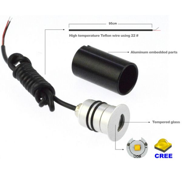 IP67 1W Mini LED Buried Light Embedded LED corner lamps Step light outdoor lighting