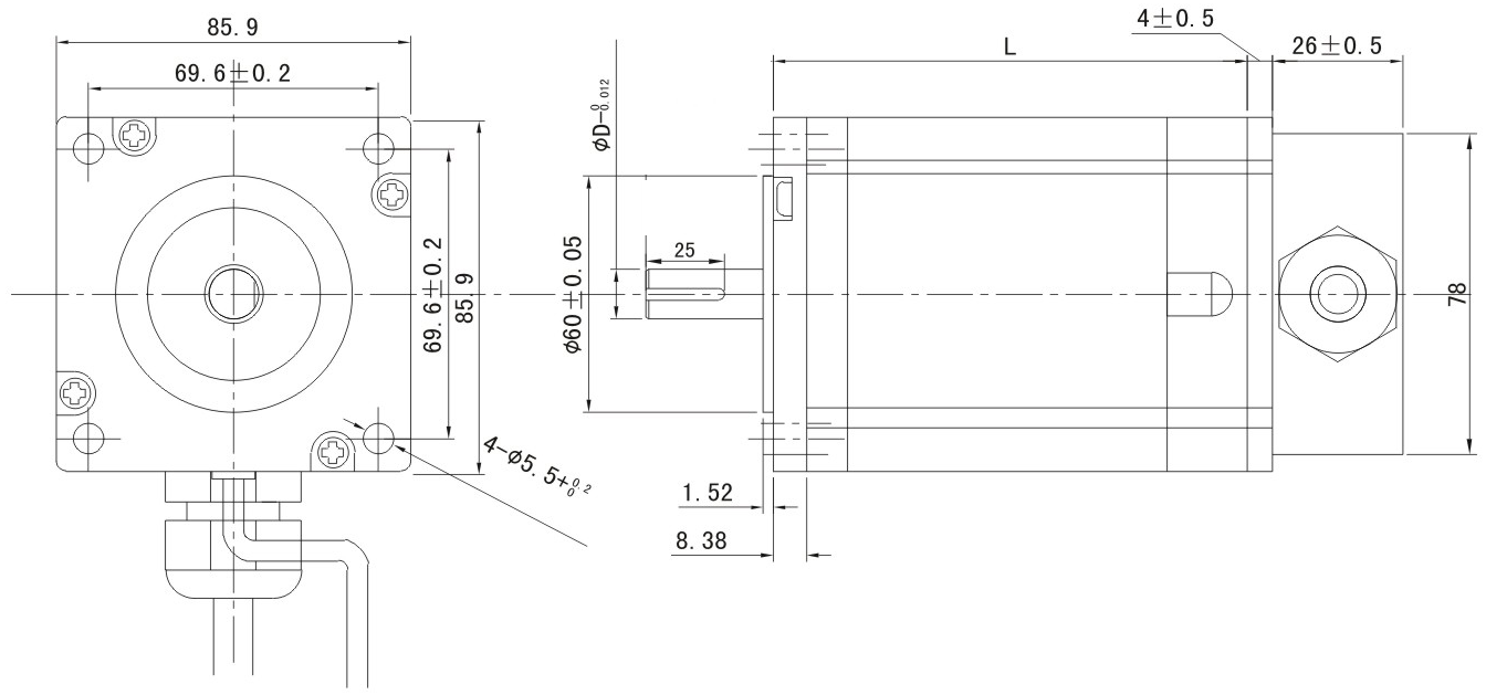 2 Phase Closed Loop Stepper Motor System 86BYGH480EC - 1000 Easy Servo Motor