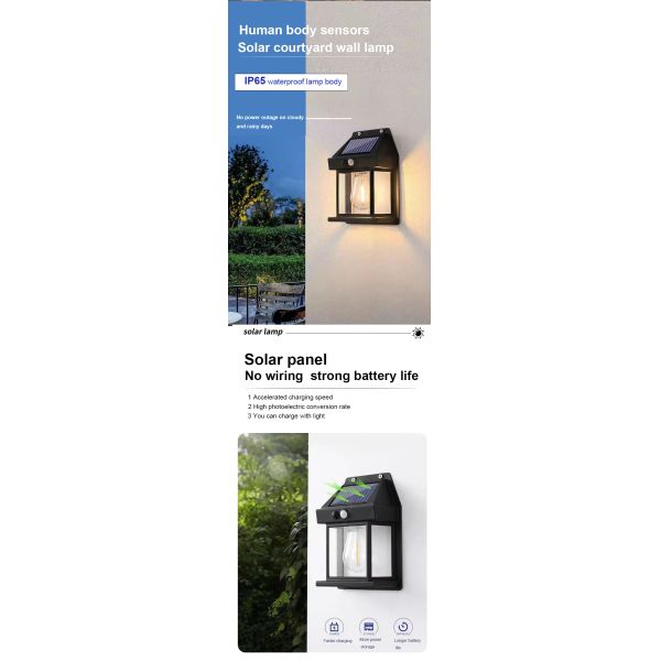 Garden Lighting Solutions Service Solar Wall LED Light with 6000K Color Temperature CCT