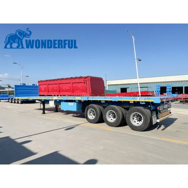 Multi-Axle 80ton Extendable Superlink Drop Utility Capacity Bumper Pull Bulkhead Headboard Forklift Tool Box Flat Bed Deck Container Flatbed Semi