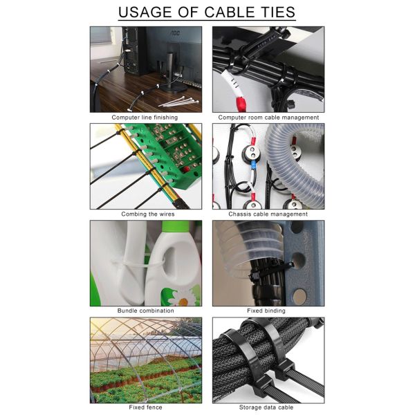 Self Locking Nylon 66 Cable Ties / Zip Ties / Tie Wraps