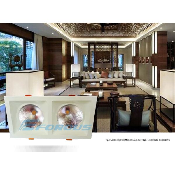 Double square deep dazzling white LED ceiling neutral light 14 w - 20 w