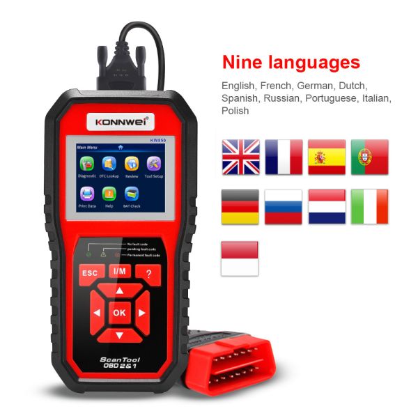 OBD2 KW850 Konnwei Car Diagnostic scaner automotriz Engine Light Fault Code Reader