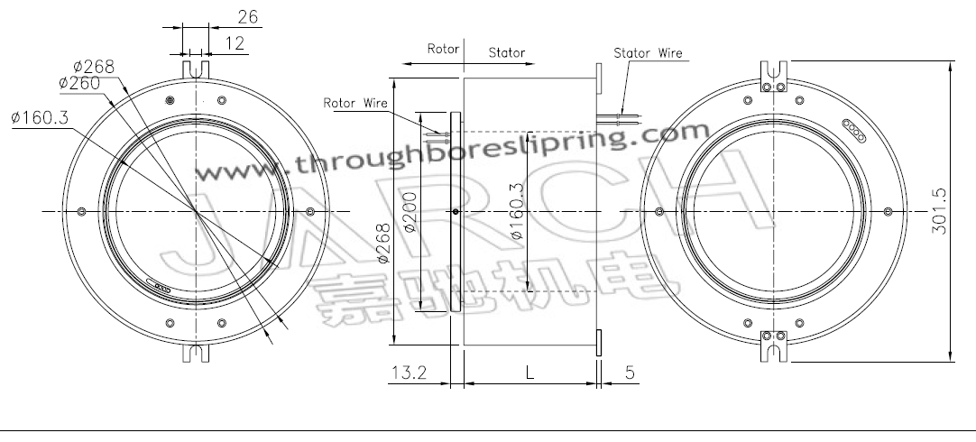 2A ~ 80A 120mm Through Bore Slip Ring / Rotary Electrical Interface Available with Ethernet