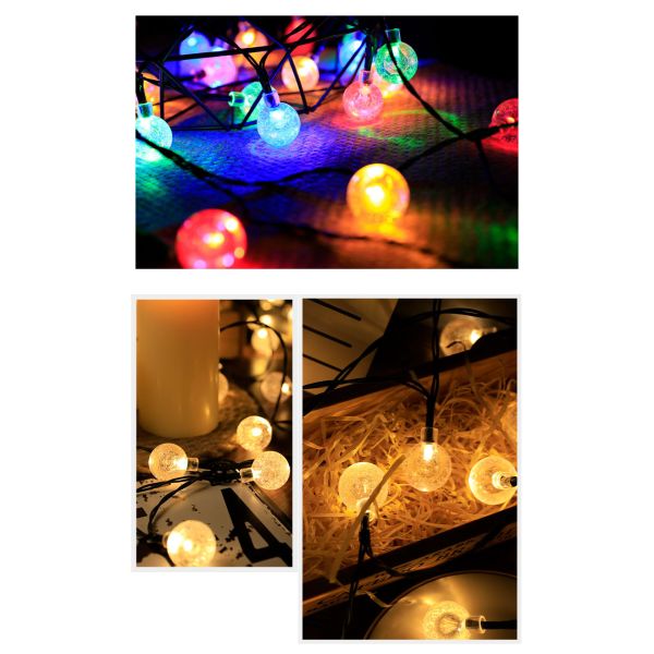 Remote Control Bubble Ball Solar String Lights for Garden Bistro Cafe Backyard Holiday