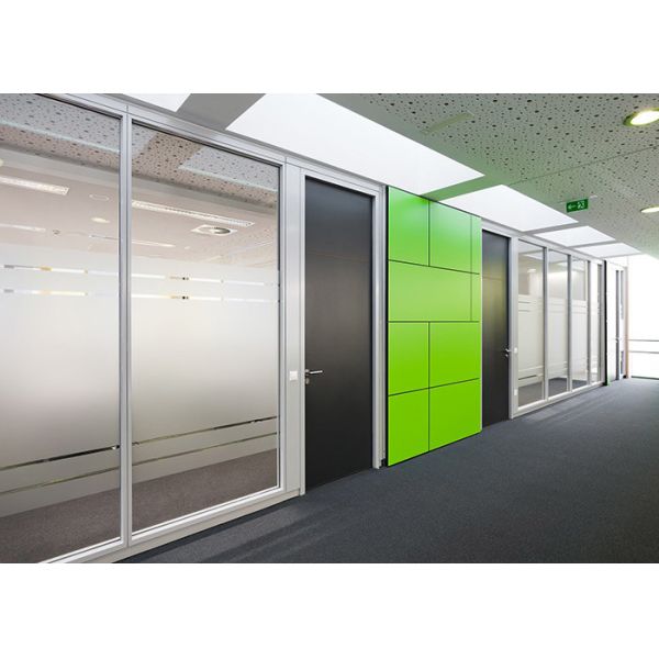 Frosted Glass Partition Wall Office Customized Style Privacy With Artistic