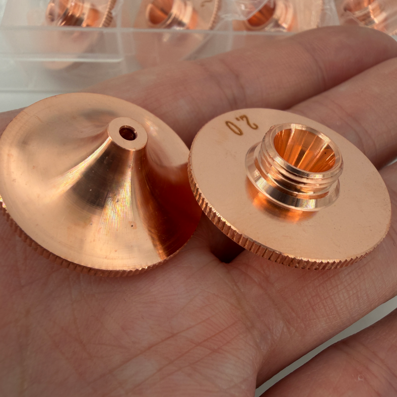 Premium D32 Laser Cutting Nozzle , High-Purity Copper Single & Double Layer Nozzle for Fiber Laser Cutting Machine , Chrome-Plated CNC Cutting