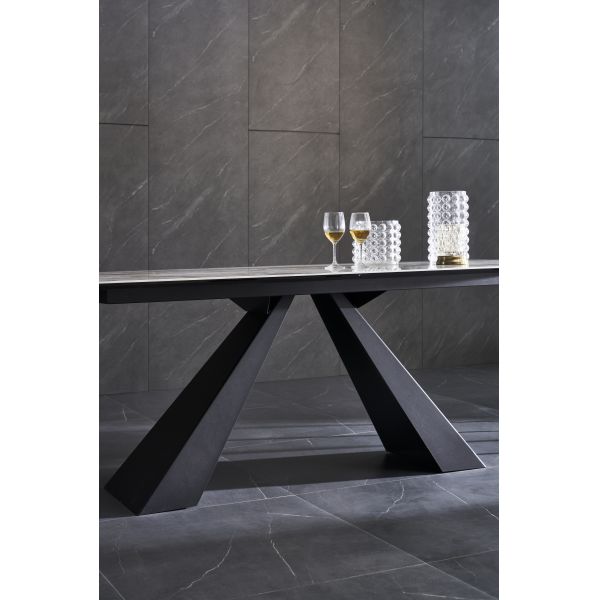 Modern Simple Adjust Expanding Dining Table Nordic Style Extendable Ceramic Dining Table With Carbon Steel Base