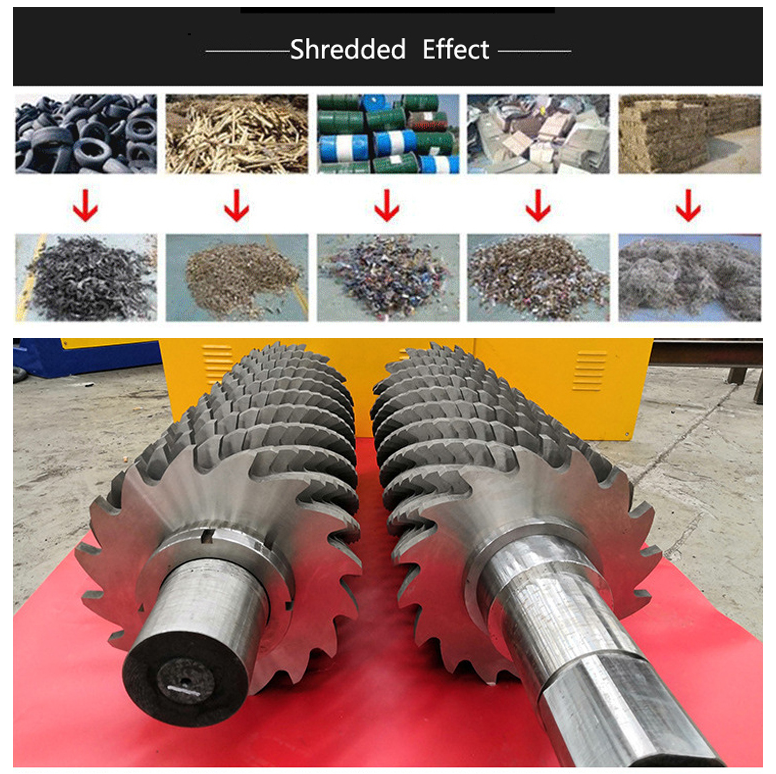 Multifunction Plastic Pipe Head Material Waste Plastic Lump Single Axis Shredder Machine