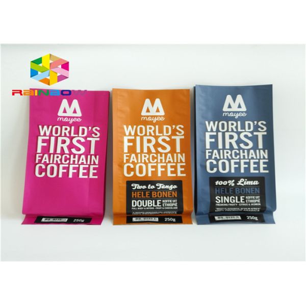 Custom Printed Drip Coffee Side Gusset Packaging Bag For Roasted Coffee with Valve and Tin Tie Coffee Bean Powder Pouch