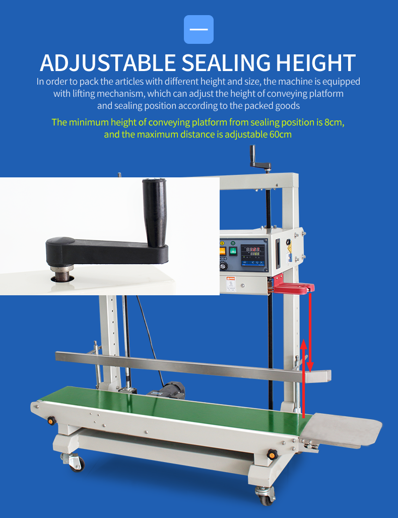 FR-1100V Automatic Vertical Continuous Band Plastic Bag Sealing Machine for Packaging