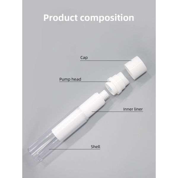 UKA48 Rotating 5ml 30ml 50ml Airless Pump Bottle Replaceable Acrylic Round Bottle