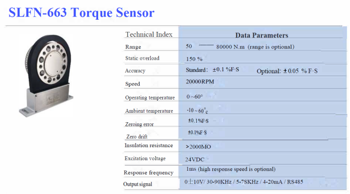 SLFN-663 High Accuracy Strong Anodized Aluminum Housing Torque Sensor