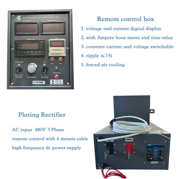 12V 300A Rectifier Constant Current Constant Voltage High Frequency Dc Power Supply For Plating